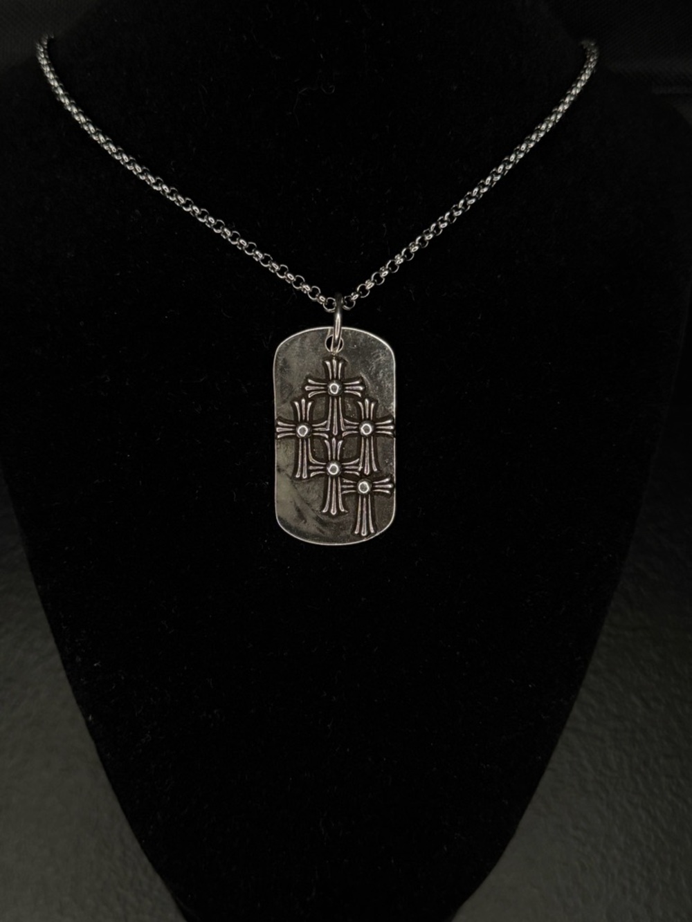 Chrome Hearts Floral Multi Cross Dogtag Unisex Necklace